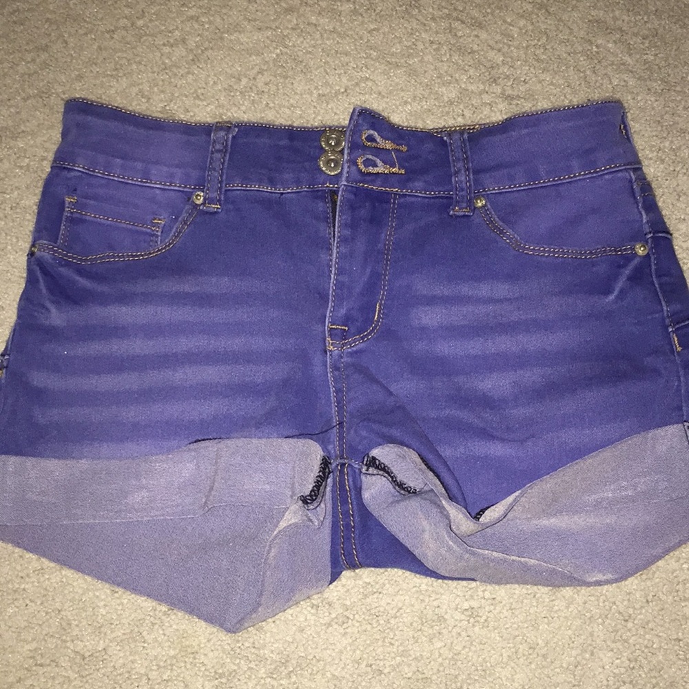 Blue denim shorts